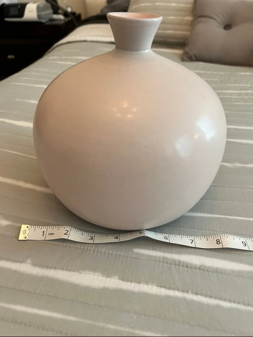 Crate & Barrel Mireya Blush Pink Terracotta Round Vase Made in Portugal